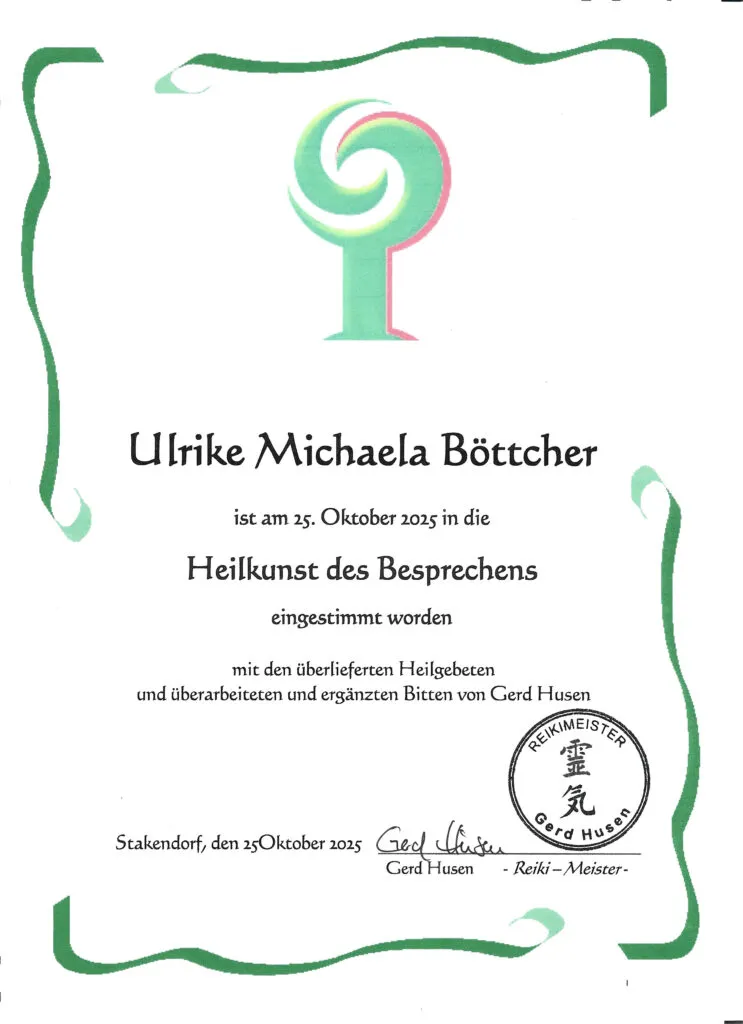Zertifikat Heilkunst Besprechen